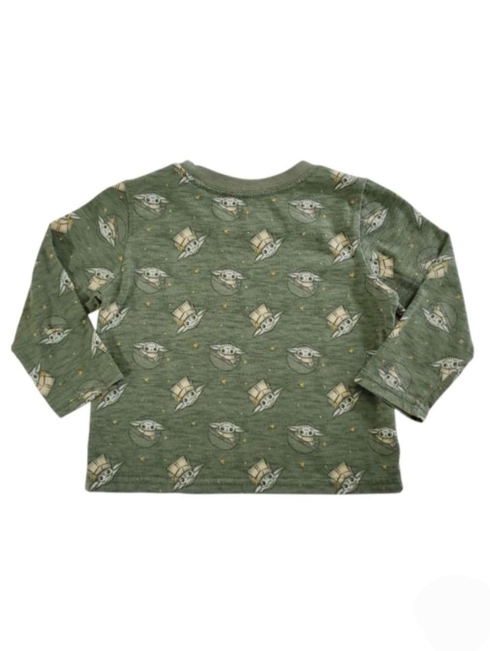 K1420 * Star Wars Boys Grogu Baby Yoda Pajama Top Long Sleeve Green Size 18M